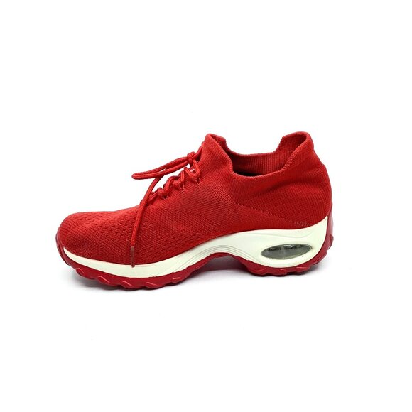 Red Air Cushion Tie-up Shock Absorbing Sports & Casual Shoes - Picture 1 of 8